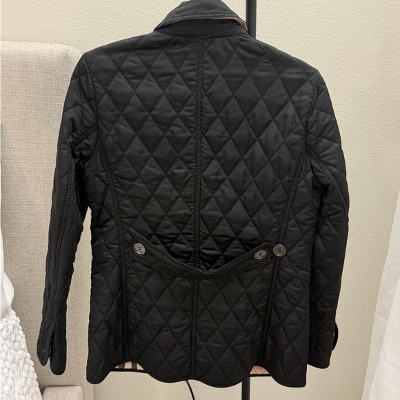 Burberry Black Quilted Check Lining and Undercollar Jacket Medium - Picture 2 of 14